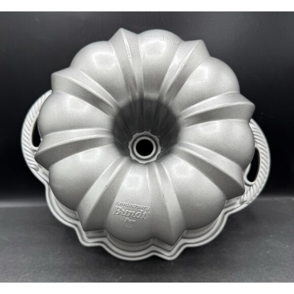 Nordic Ware Proform Anniversary Bundt Pan With Handles 12”x4.5” Silvery Taupe - Picture 2 of 7
